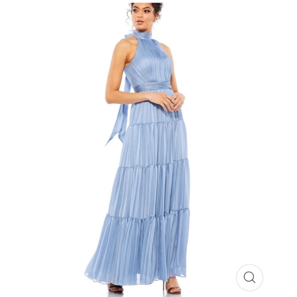 Mac Duggal Light Blue Maxi Dress